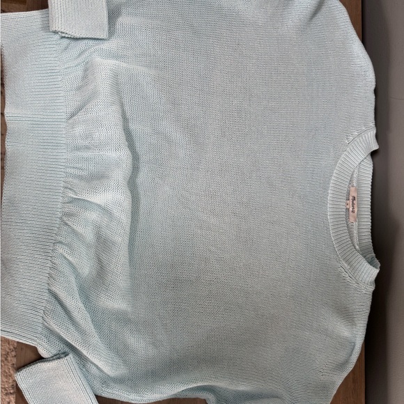Madewell Women's Soft Blue Crew Neck Sweater - Picture 2 of 8